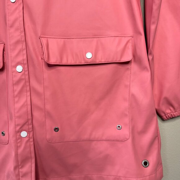 HERSCHEL SUPPLY CO. Pink Hooded Rain Coat Womens M Medium Rain Jacket Waterproof - Picture 5 of 9